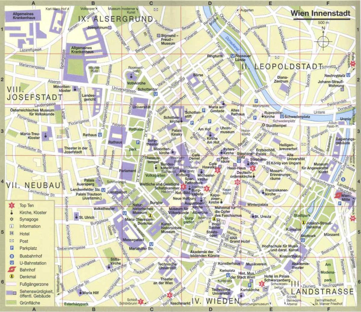 Вена хотын аялал жуулчлалын газрын зураг