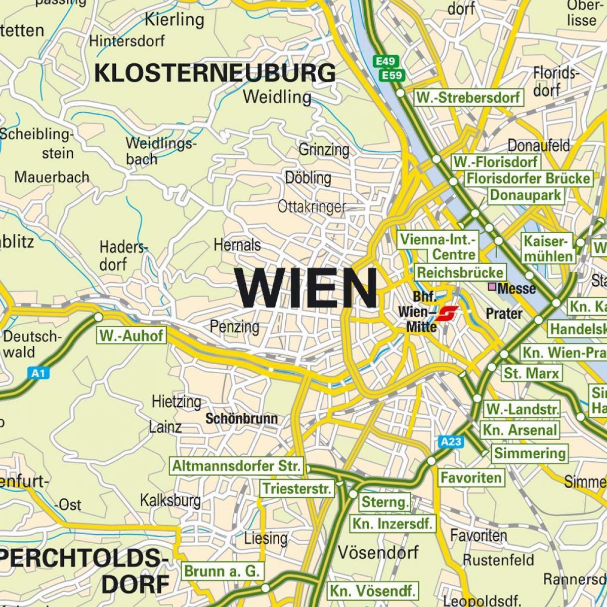 газрын зураг харагдаж байгаа Вена
