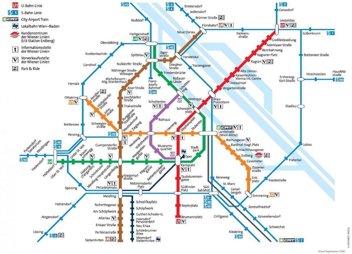 Wien нийтийн тээврийн газрын зураг