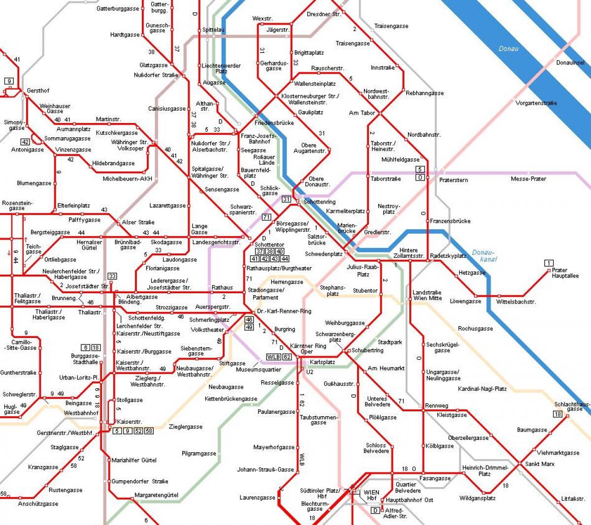 Австрийн вена трамвай газрын зураг