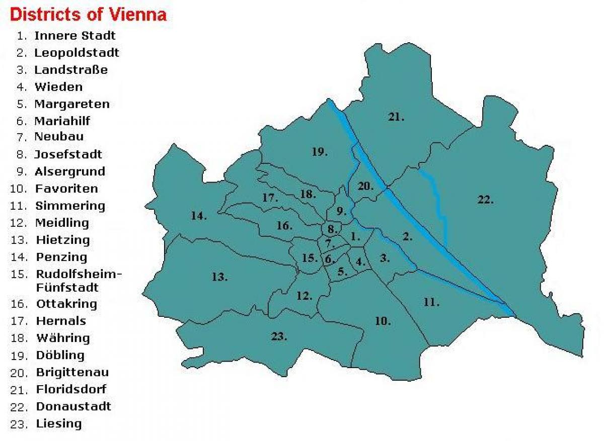 Wien дүүргийн газрын зураг