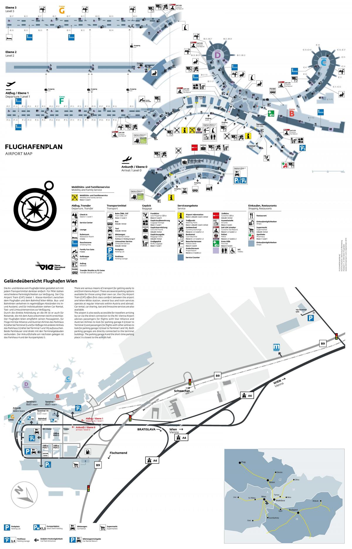 Венийн нисэх онгоцны буудал явах нь газрын зураг