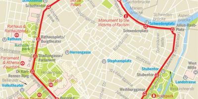 Вена бөгж трамвай замын газрын зураг нь